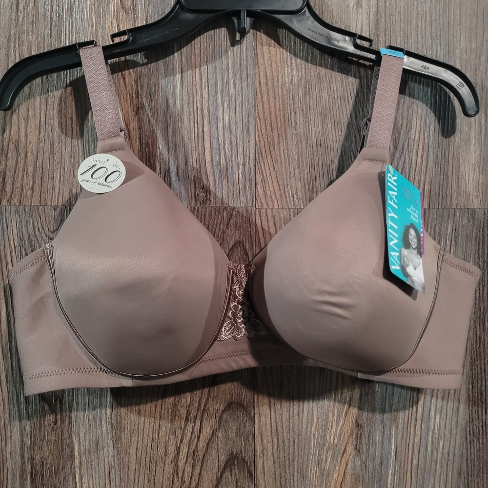 Vanity Fair Beauty Back Full Figure Bra Size 42C Walnut Stretch Lace Detail